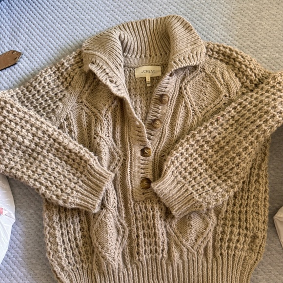 The Cozy Cable Pullover in Oat - Picture 1 of 8